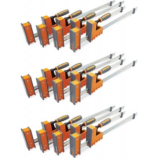 Bora 12 Piece Even Pressure Parallel Jaw Cabinet Clamp Set for Woodworking