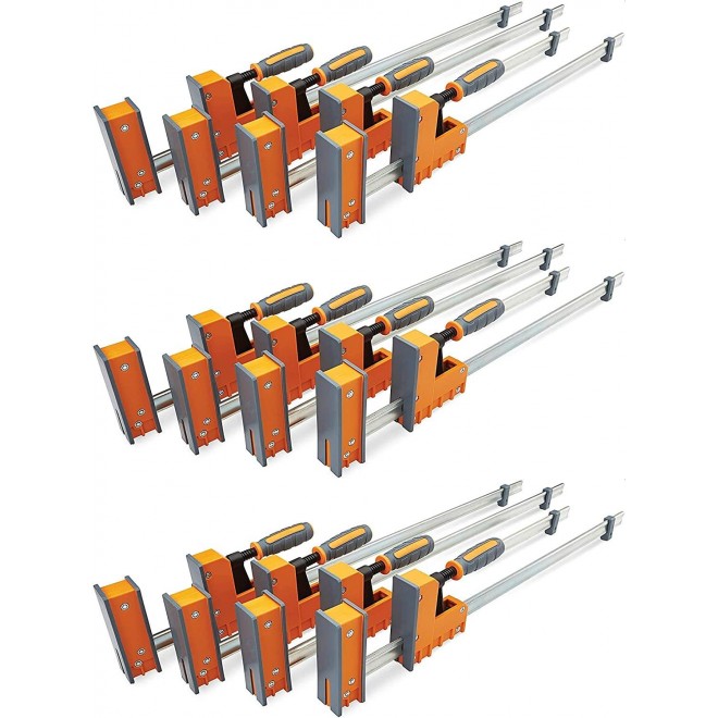 Bora 12 Piece Even Pressure Parallel Jaw Cabinet Clamp Set for Woodworking