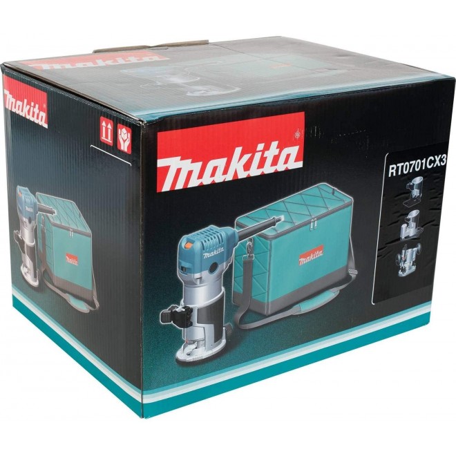 Makita RT0701CX3 1-1/4 HP Compact Router Kit, Teal