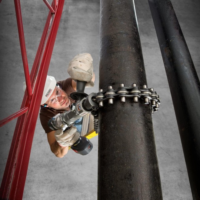 RIDGID 42878 Model 238-P Powered Soil Pipe Cutter, 8-inch Chain Pipe Cutter