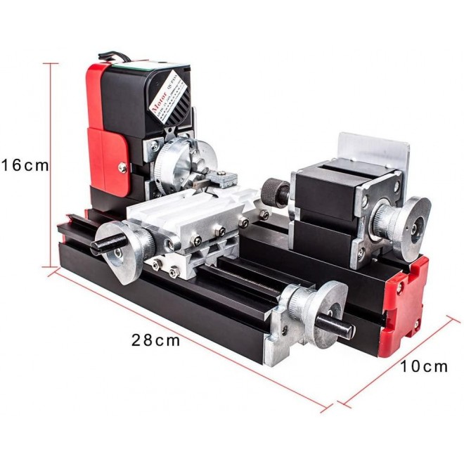 DC 12V 24W DIY Tool CNC Metal Motorized Mini Lathe Machine 20000rev/min