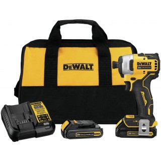 DEWALT DCF809C2 Atomic 20V Max Lithium-Ion Brushless Cordless Compact 1/4 In. Impact Driver Kit W/ 2 Batteries