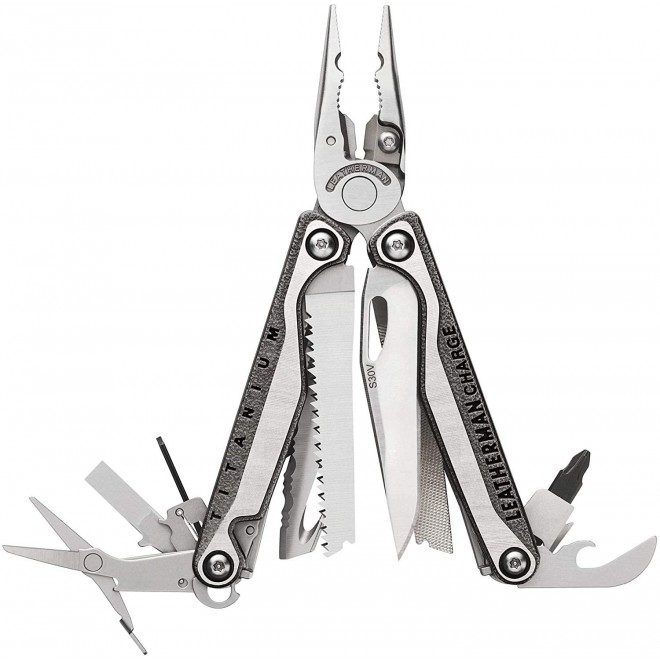 LEATHERMAN, Charge Plus TTi Titanium Multitool with Scissors and Premium Replaceable Wire Cutters, Stainless Steel, Built in the USA