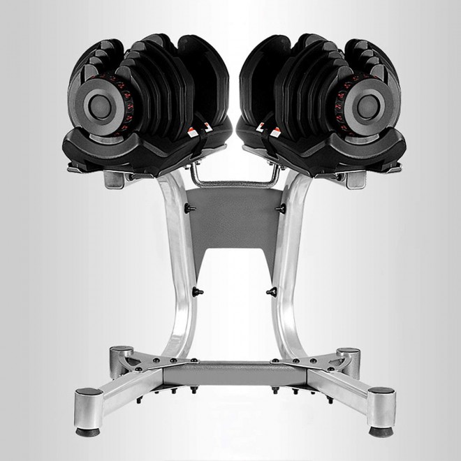Adjustable Dumbbell 10 to 90 lbs -Core Fitness Dial Dumbbell 17 Weights Adjustment with Handle and Weight Plate Set for Home Gym