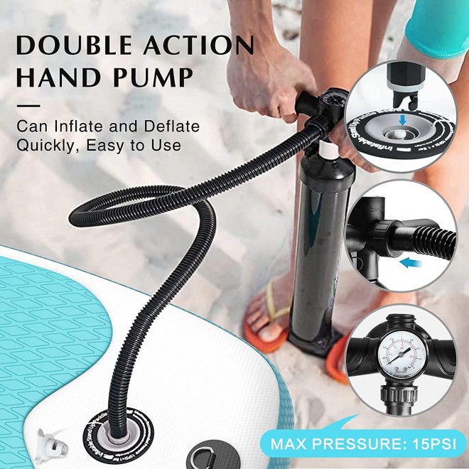 LEADNOVO Inflatable Stand Up Paddle Board 10.5' with Premium SUP Accessories, Floating Paddle, Hand Pump, Board Carrier, Drop Stitch, Traveling Board for Surfing