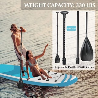 LEADNOVO Inflatable Stand Up Paddle Board 10.5' with Premium SUP Accessories, Floating Paddle, Hand Pump, Board Carrier, Drop Stitch, Traveling Board for Surfing