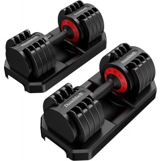 44 lbs Adjustable Dumbbell with Fast Automatic Adjustable Weights for Body Workout Home Gym