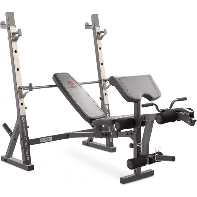 Marcy Olympic Weight Bench for Full-Body Workout MD-857, Grey/Black