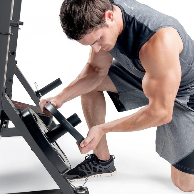 Marcy Olympic Weight Bench for Full-Body Workout MD-857, Grey/Black