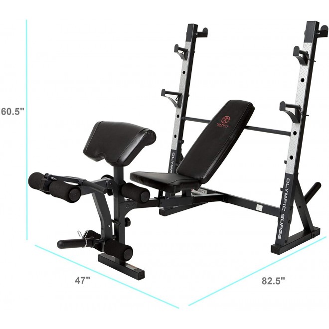 Marcy Olympic Weight Bench for Full-Body Workout MD-857, Grey/Black