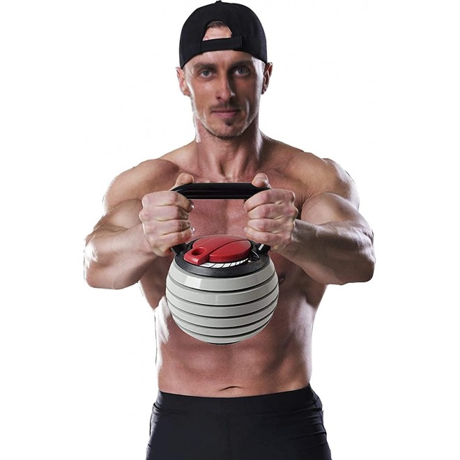 HYBB Adjustable Weight Kettlebell, New cast Iron Kettlebells, 40Lb Men and Women can be Adjusted Kettlebells, Home Gym Muscles Advanced Fitness Equipment,Beige