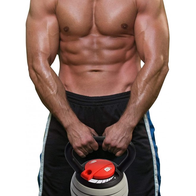 HYBB Adjustable Weight Kettlebell, New cast Iron Kettlebells, 40Lb Men and Women can be Adjusted Kettlebells, Home Gym Muscles Advanced Fitness Equipment,Beige