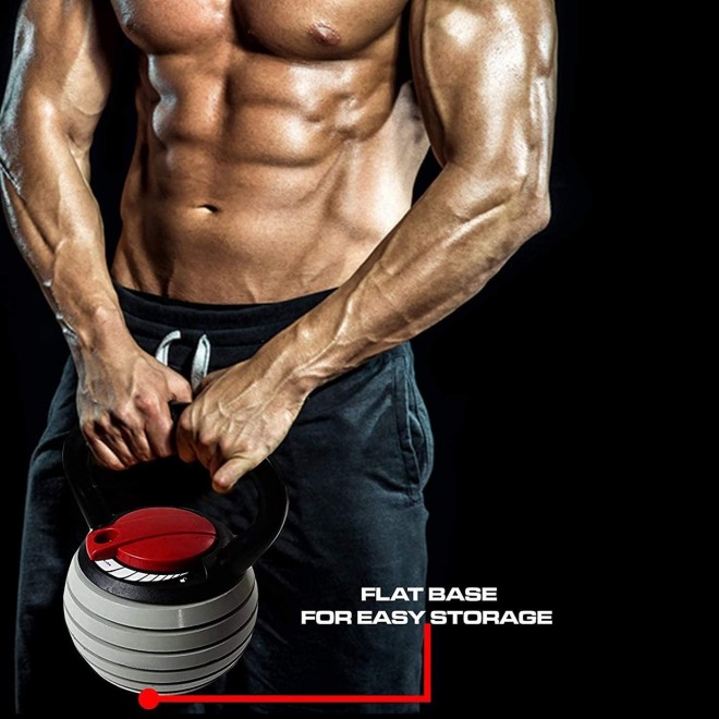 HYBB Adjustable Weight Kettlebell, New cast Iron Kettlebells, 40Lb Men and Women can be Adjusted Kettlebells, Home Gym Muscles Advanced Fitness Equipment,Beige