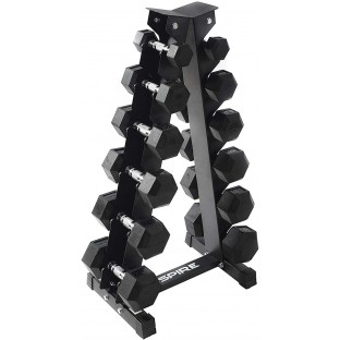 Inspire Fitness 210 lb. (5-30 lb.) Rubber Dumbbell Set with 6 pair Vertical Rack Inspire Fitness 210 lb. (5-30 lb.) Rubber Dumbbell Set with 6 pair Vertical Rack