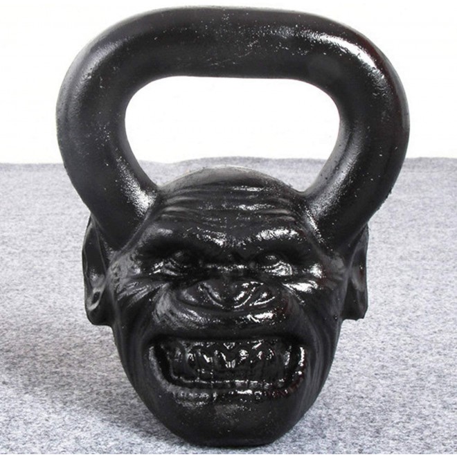 aiyu Solid Cast Iron Kettlebell, Premium Powder Coated Kettlebell in The Shape of Monkey Head, Weights 18, 36, 54, 72 LBS