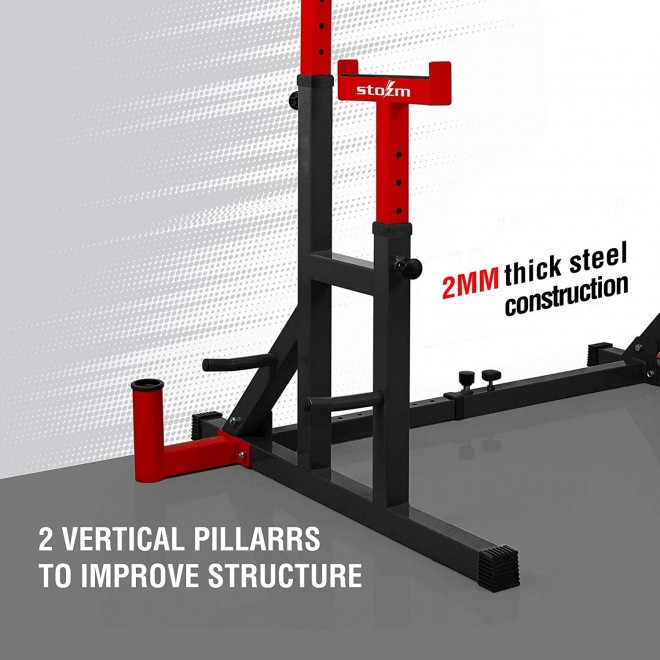 STOZM Premium Adjustable Barbell Rack, Squat Rack for Weight Lifting Training - Max Weight Capacity 550Lbs