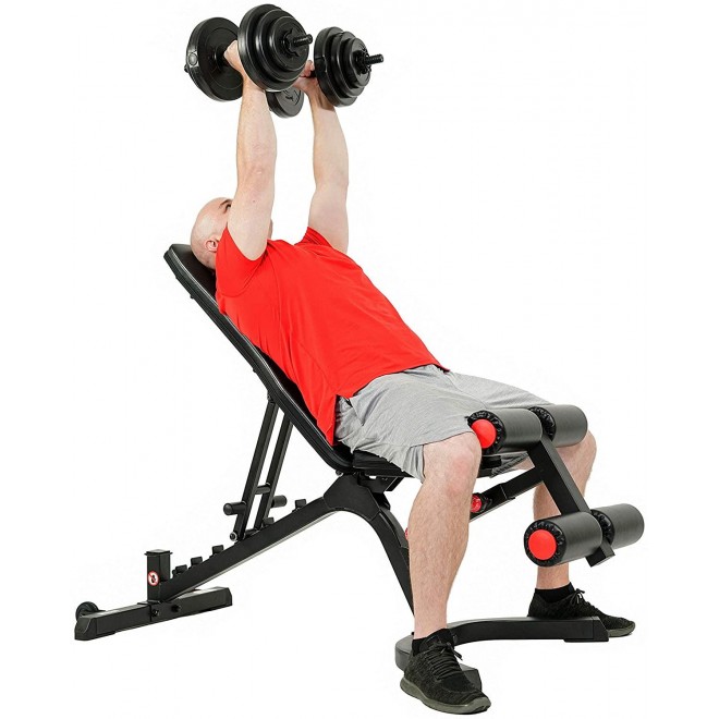 Sunny Health & Fitness Adjustable Power Zone Utility Heavy Duty Weight Bench