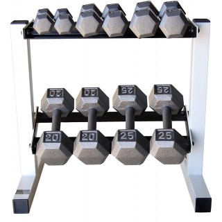 CAP Barbell Solid Hex Dumbbell Set with Rack (150 Pound)