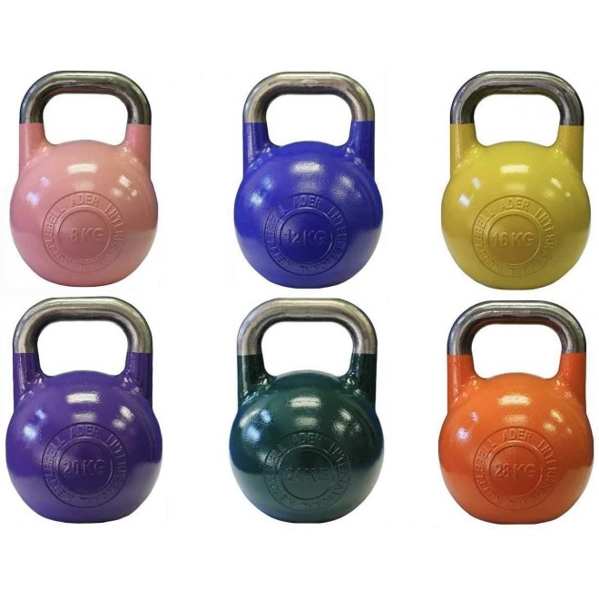 Ader Pro-Grade Kettlebell 6 PC Set- 8, 12, 16, 20, 24, & 28kg