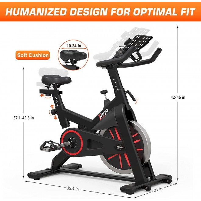 LABODI Exercise Bike, Stationary Indoor Cycling Bike, Cycle Bike for Home Cardio Gym, Belt Drive Workout Bike with 35 LBS Flywheel, Thickened Frame Upgraded Version