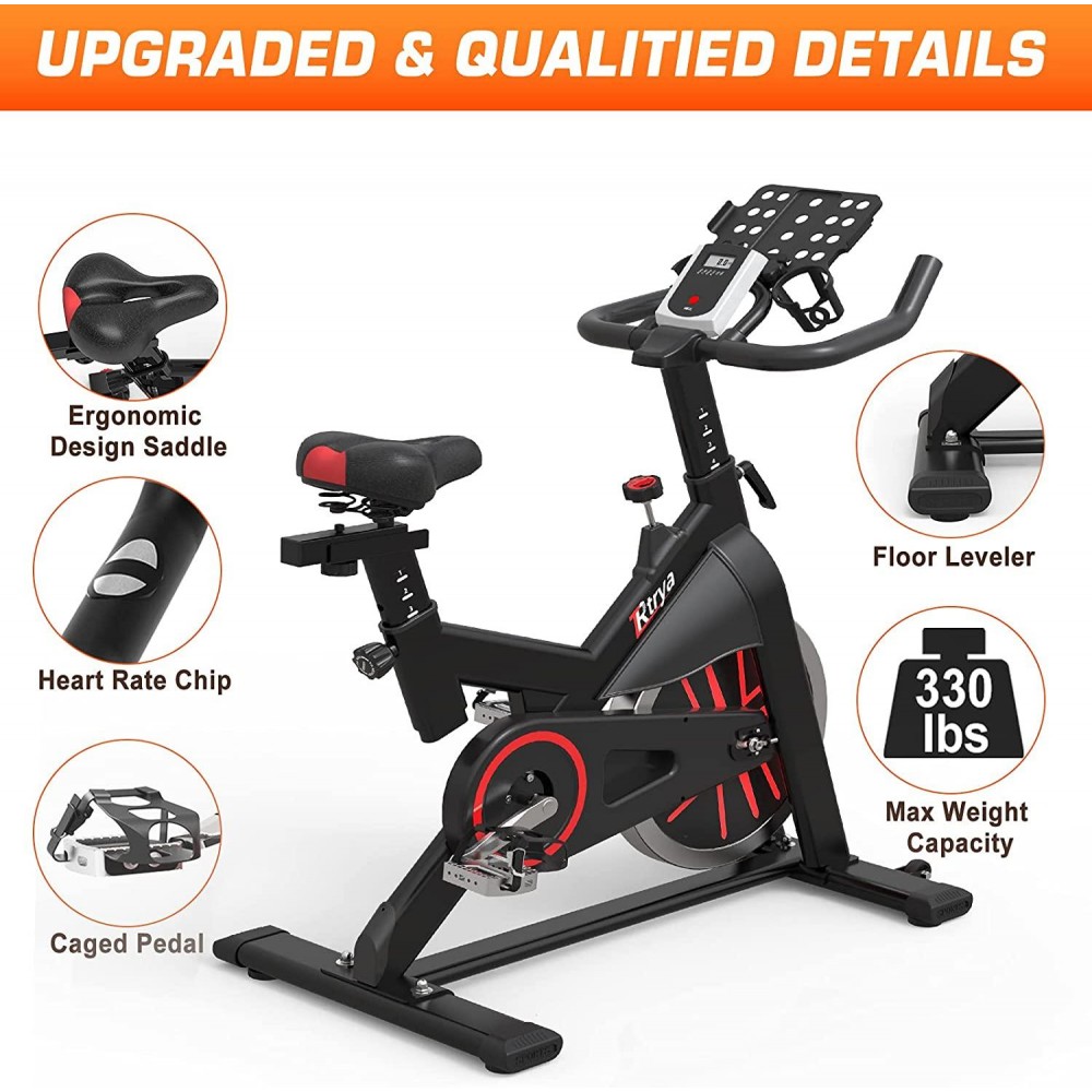 LABODI Indoor Cycling Bike Grey Belt Drive Indoor Exercise Bike,Stationary Bike Gym Workout Bike