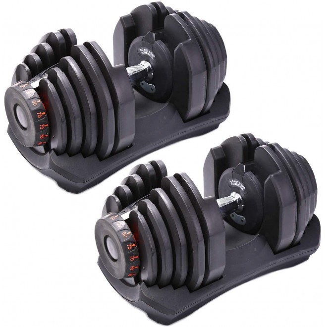 ADASEA Adjustable Dumbbells,90Lbs Pair Adjustable Dumbbell Weight Set,Can Be Used As Dumbbells for Gym Work Out Home Training Suitable for Men and Women (90, 1 Pair)