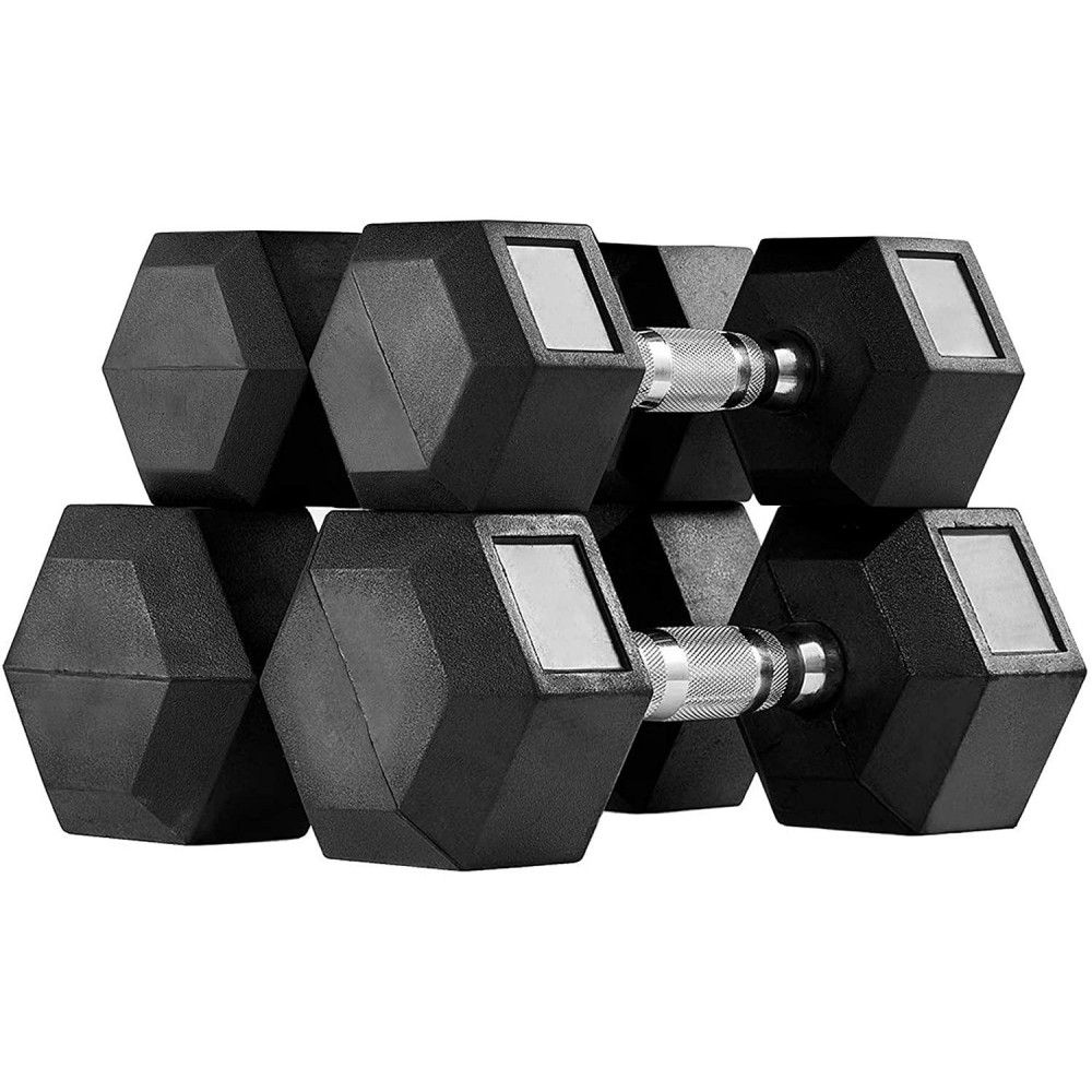 MENCIRO Rubber Encased Hex Dumbbell Set Dumbbell Hand Weight for Home Gym Free Weight Training 