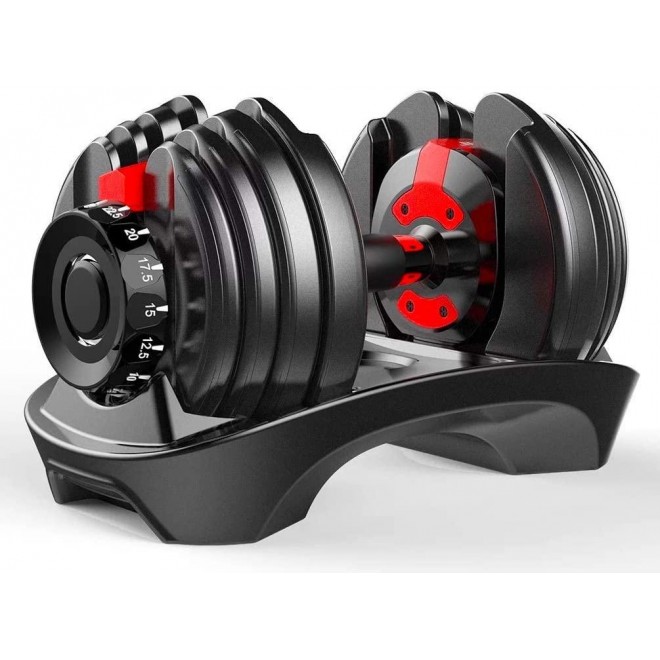 Adjustable Dumbbells (Set of 2) by Five Diamond Fitness, 52.5 lbs, Adjusts from 5 lbs to 52.5 lbs, 15 Different Weight Adjustments in One Set, Great for Home Workouts
