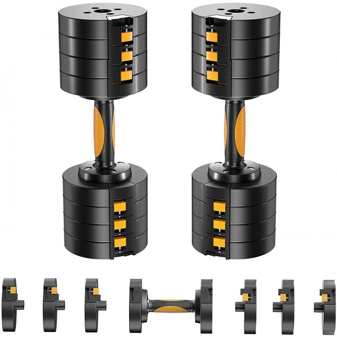 RUNWE 2021 Latest Adjustable Dumbbells Sets,49 lb 65 lbs Dumbbells Free Weight Sets, Workout Weights Dumbbells Set for Home Gym Exercise Fitness