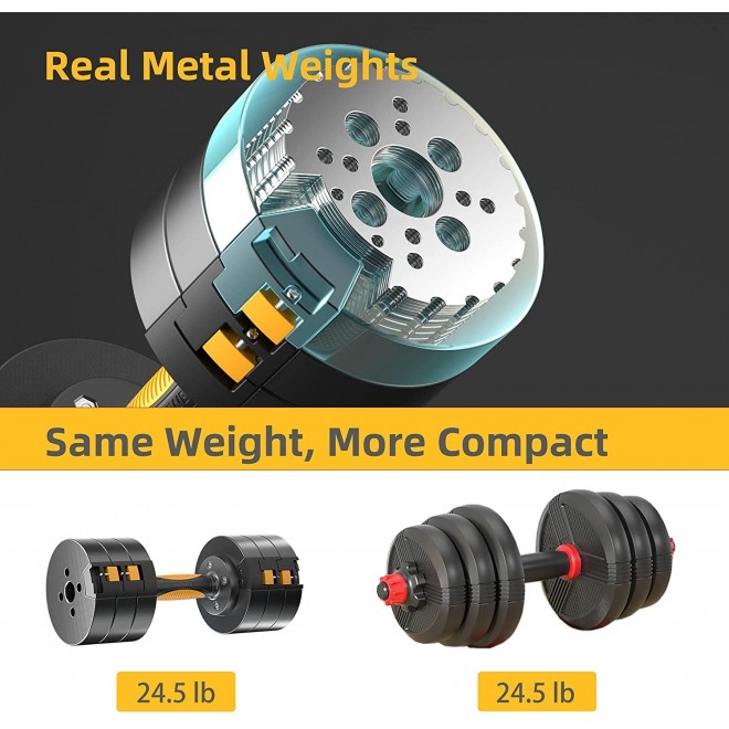 RUNWE 2021 Latest Adjustable Dumbbells Sets,49 lb 65 lbs Dumbbells Free Weight Sets, Workout Weights Dumbbells Set for Home Gym Exercise Fitness