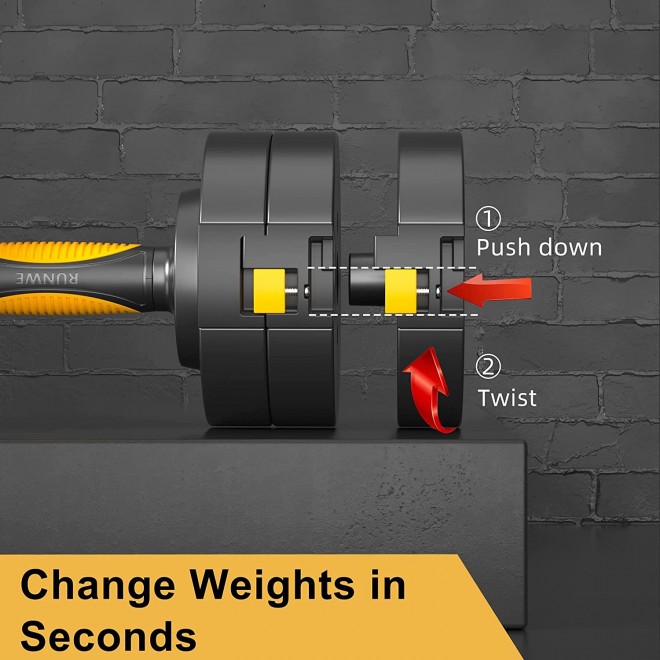 RUNWE 2021 Latest Adjustable Dumbbells Sets,49 lb 65 lbs Dumbbells Free Weight Sets, Workout Weights Dumbbells Set for Home Gym Exercise Fitness