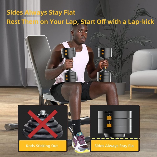 RUNWE 2021 Latest Adjustable Dumbbells Sets,49 lb 65 lbs Dumbbells Free Weight Sets, Workout Weights Dumbbells Set for Home Gym Exercise Fitness