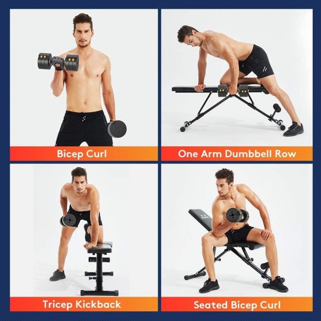 RUNWE 2021 Latest Adjustable Dumbbells Sets,49 lb 65 lbs Dumbbells Free Weight Sets, Workout Weights Dumbbells Set for Home Gym Exercise Fitness