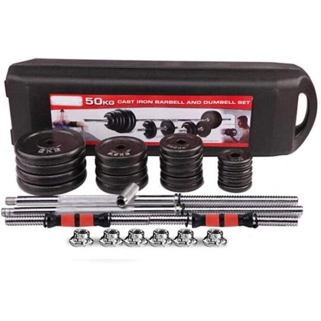 loinrodi Adjustable Weights Dumbbell Set 50KG/110LB, Free Weights Sets with Connecting Rod