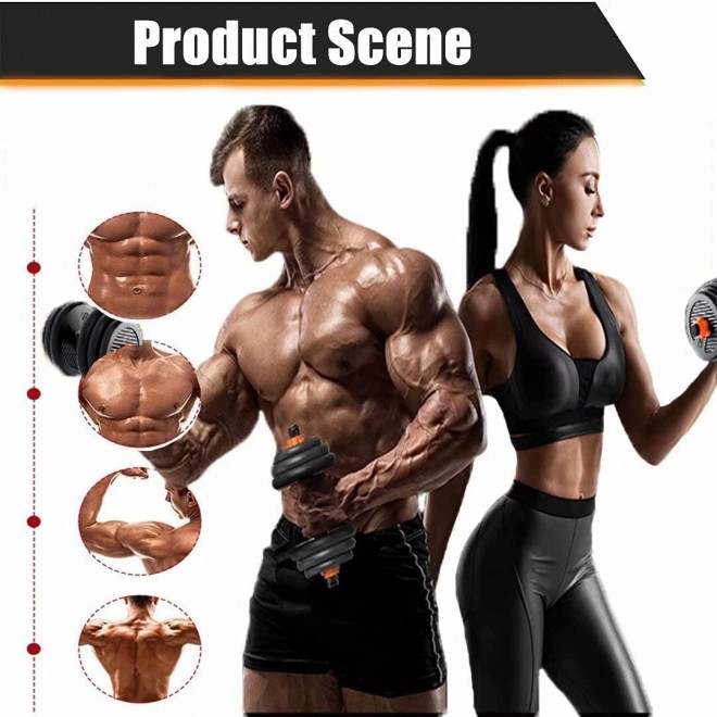 LLDMZ 6 in 1 Adjustable Weight Dumbbell Sets, Free Weights Kettlebell Barbell Set, Dumbellsweights for Home Gym, Exercise Fitness Training Dumbbells Equipment for Men and Women