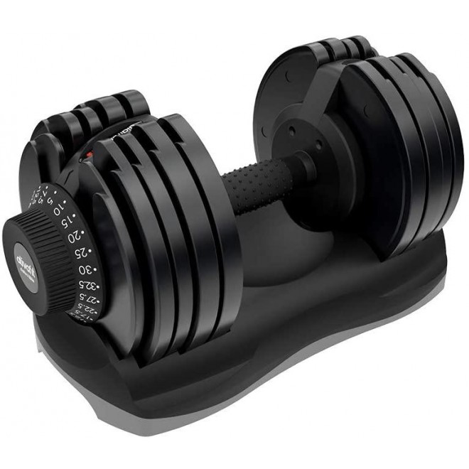 Ativafit Adjustable Dumbbell Fitness Dial Dumbbell with Handle and Weight Plate for Home Gym Note: Single (71.5 lbs)