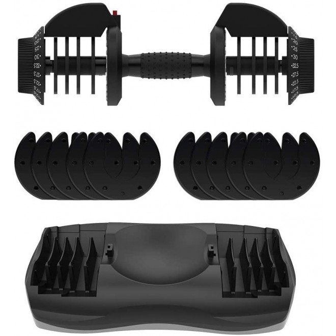 Ativafit Adjustable Dumbbell Fitness Dial Dumbbell with Handle and Weight Plate for Home Gym Note: Single (71.5 lbs)