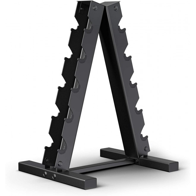 Epic Fitness 150-Pound Hex Dumbbell Set with Heavy Duty A-Frame Rack