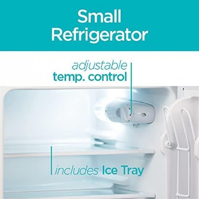 BLACK+DECKER 2 Door Mini Fridge with Separate True Freezer – Small, Compact Refrigerator for Drinks and Food in Dorm, Office, Apartment, or RV Camper - 3.1 Cubic Feet, White