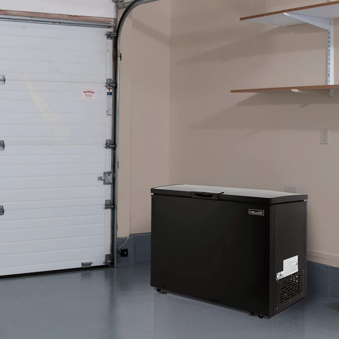 New Air Chest Freezer - 7 Cubic Feet Reach In Freezer Chest - Quiet Freezer with Digital Temperature Control, Open Door Alarm, and Fast Freeze Mode - Black NFT070MB00