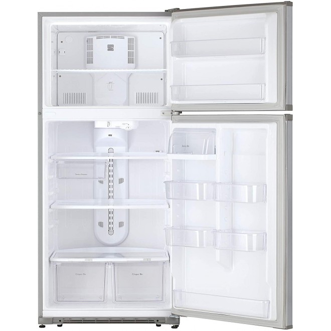 Kenmore 60615 18 Cubic Ft. Total Capacity Top Freezer Refrigerator, Stainless Steel