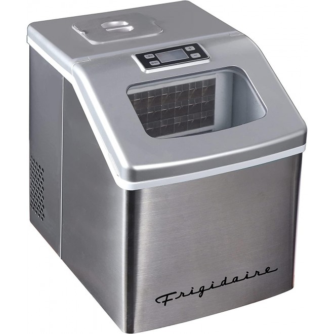 FRIGIDAIRE EFIC452-SS 40 Lbs Extra Large Clear Maker, Stainless Steel, Makes Square Ice