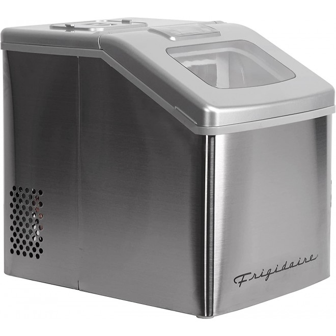 FRIGIDAIRE EFIC452-SS 40 Lbs Extra Large Clear Maker, Stainless Steel, Makes Square Ice