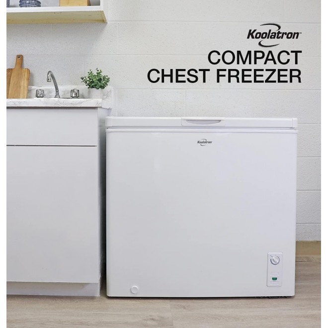Koolatron Compact Top-opening Chest Freezer, Mini Freezer with 7.0 Cubic Feet Capacity - Ideal for Home, Apartment, Condo, Cabin, Basement, Garage - White
