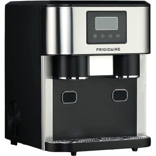 Frigidaire EFIC245-SS EFIC245 3-in-1 Countertop Crunchy Chewable Nugget Style Dual Ice Crusher and Cube Maker, Makes 33 Pounds in 24 Hours, 2 Sizes, with Water Dispenser and Line-in
