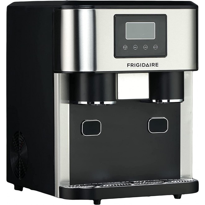 Frigidaire EFIC245-SS EFIC245 3-in-1 Countertop Crunchy Chewable Nugget Style Dual Ice Crusher and Cube Maker, Makes 33 Pounds in 24 Hours, 2 Sizes, with Water Dispenser and Line-in