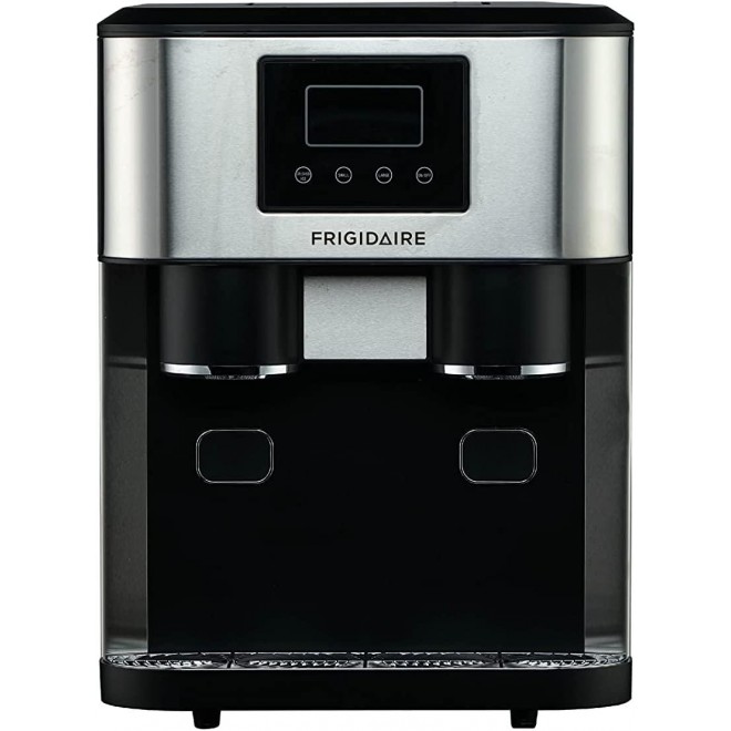 Frigidaire EFIC245-SS EFIC245 3-in-1 Countertop Crunchy Chewable Nugget Style Dual Ice Crusher and Cube Maker, Makes 33 Pounds in 24 Hours, 2 Sizes, with Water Dispenser and Line-in