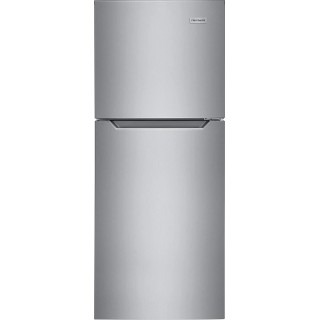 Frigidaire 10.1 Cu. Ft. Compact ADA Top Freezer Refrigerator in Brushed Steel with Electronic Control Panel, Reversible Door Swing, ENERGY STAR