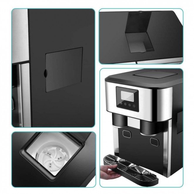 Ice Maker Machine, Compact Automatic Ice Maker, Ice Maker Machine for Countertop Small Ice, Produces 33 lbs. Ice in 24 Hours,16 Cubes Ready in 8~12 Minutes, Perfect for Home/Office/Bar