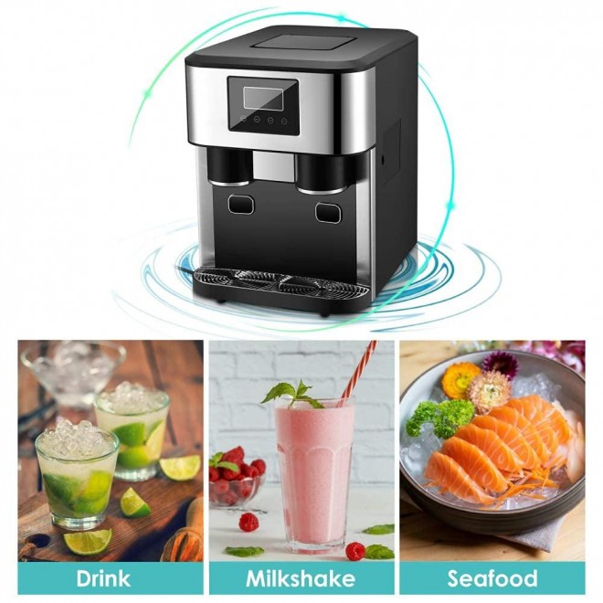 Ice Maker Machine, Compact Automatic Ice Maker, Ice Maker Machine for Countertop Small Ice, Produces 33 lbs. Ice in 24 Hours,16 Cubes Ready in 8~12 Minutes, Perfect for Home/Office/Bar